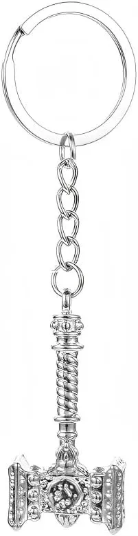 Antique Silver Plated Hammer Keychain Keyring Gifts Purse Bag Accessories Statement Novelty Charms