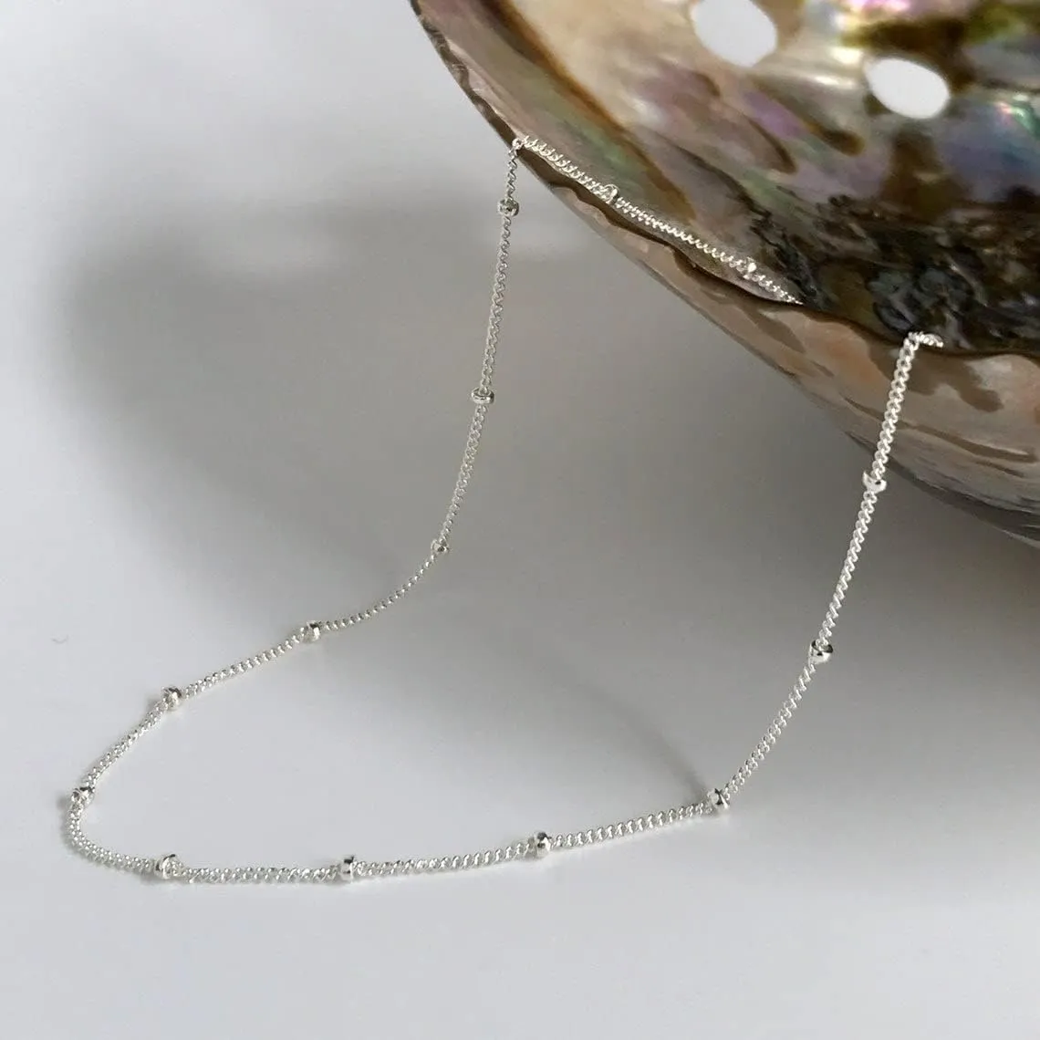 ASCOMY Silver Necklace for Women Dainty Silver Choker 14K Silver Plated Choker Minimalist JewelLery Gift for Women