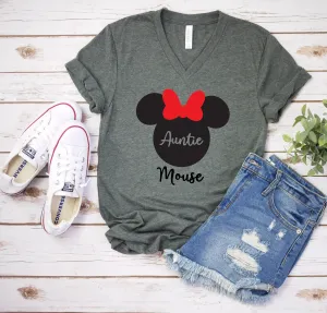 Auntie Mouse Disney T shirt - Disney Trip Matching Shirts - Minnie Mouse-Family Matching Disney Shirts