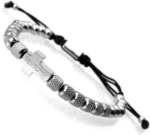bahamut Stainless Steel Beaded Cross Bracelet for Men Bead Cross Bracelets Unisex,Faith Religious Jewelry