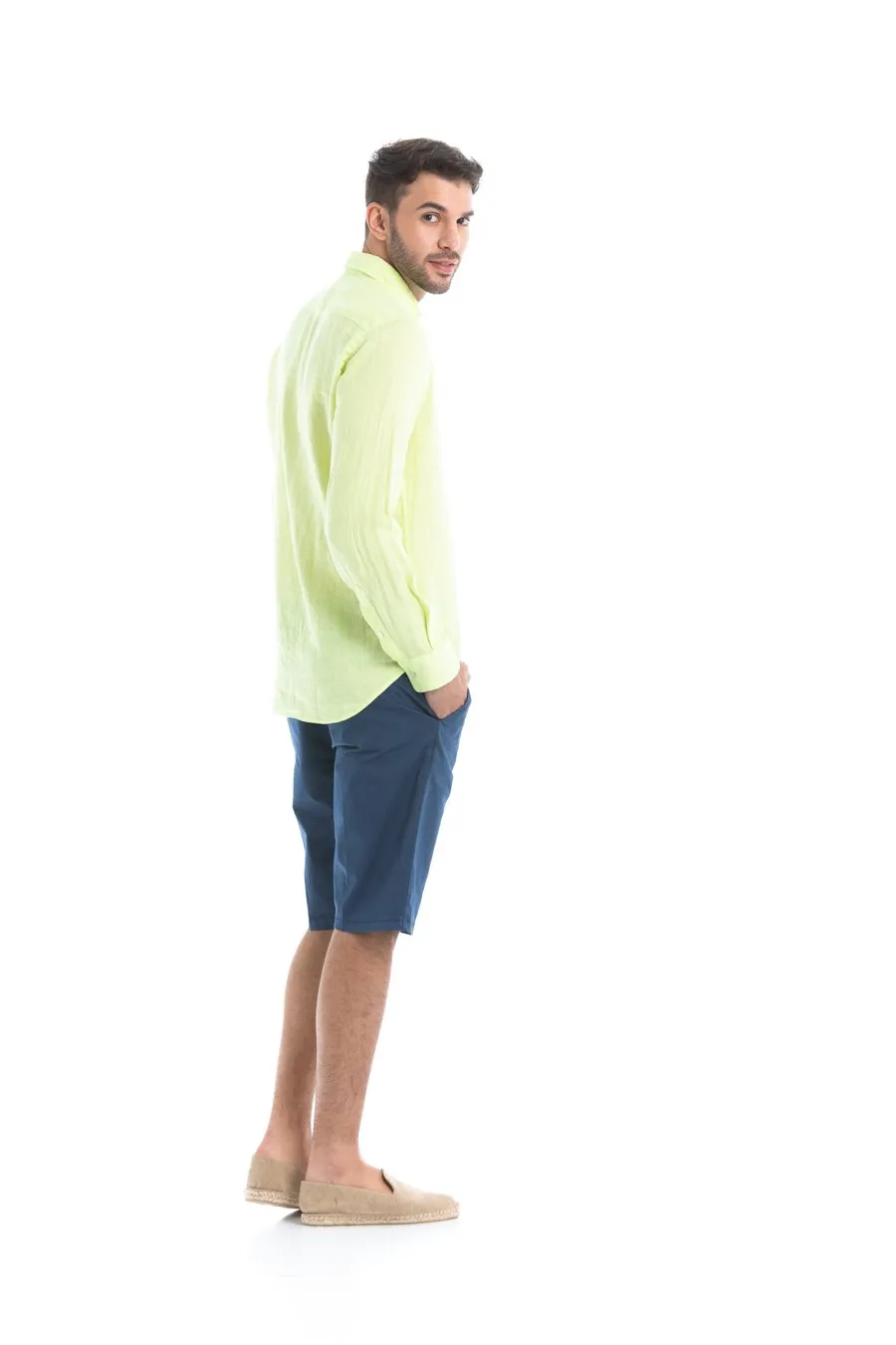 basic linen shirt lime