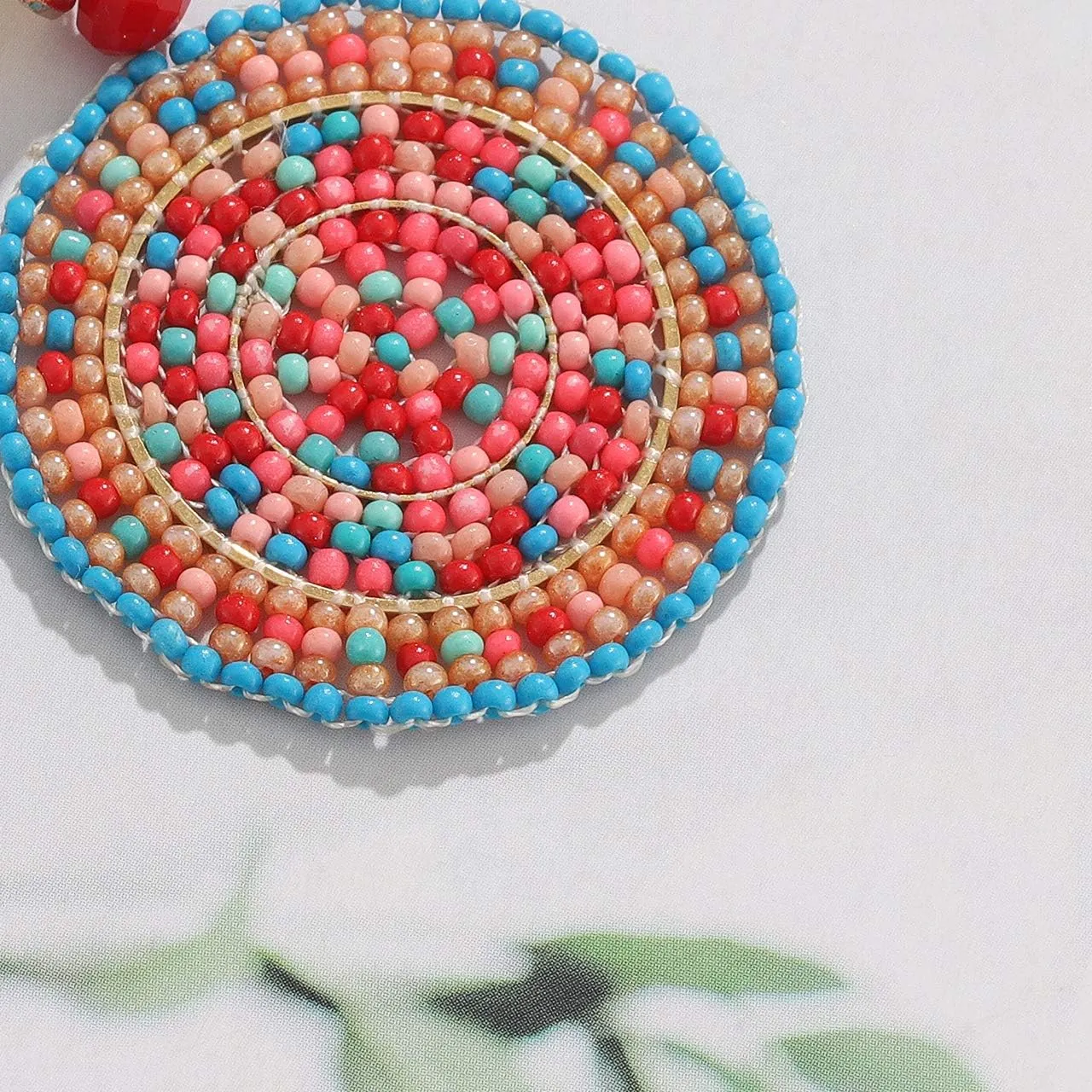 Beaded Drop Earrings for Women Handmade Colorful Beaded Earrings Boho Statement Beaded Dangle Earrings Summer Beach Jewelry Gifts