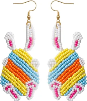 Beaded Easter Earrings for Women Girls Dangling Cute Rabbit Egg Earrings Easter Gifts for Women Friends