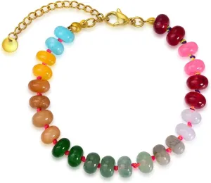 Beaded Gemstone Necklace For Women, Boho Choker, Rainbow Gemstone Necklaces, Handmade Jewelry Gift