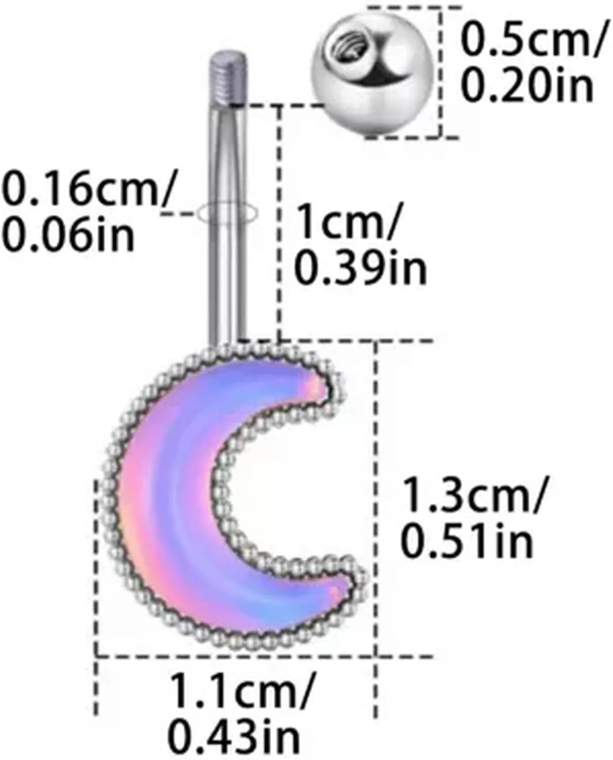 Belly Navel Jewelry Geometric Belly Ring Moon Navel Ring Belly Navel Gifts@-Pink