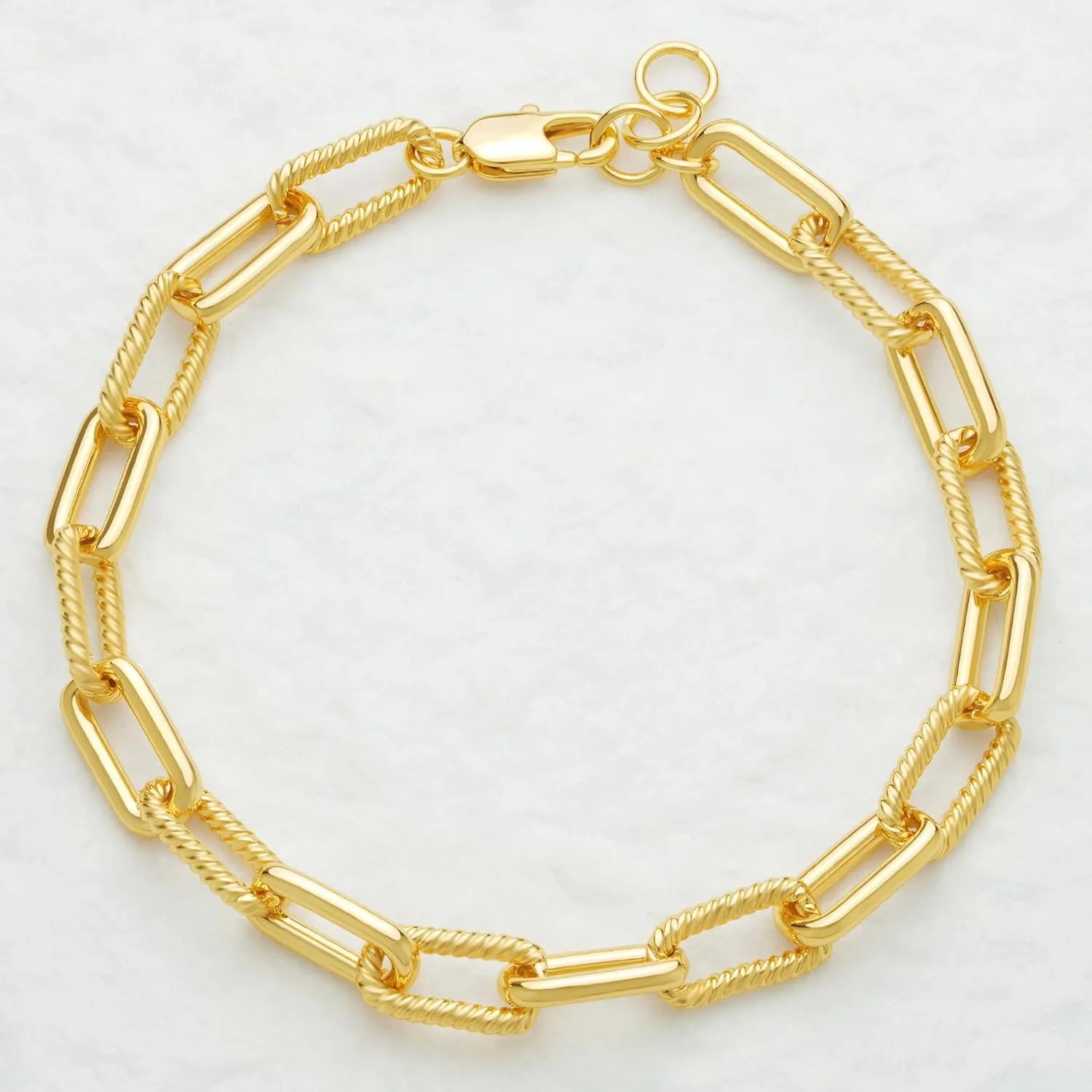 BENEIGE Women Bracelet 14K Gold Plated Paperclip Satellite Bead Ball Oval Cuba Cable Box Chain Daily Charm Layered Link Silver Bracelets Adjustable Jewelry