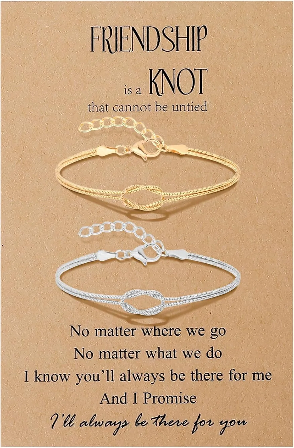 Best Friend Bracelet Love Knot Bracelets for Women Matching Bracelets for Best Friends Friendship Bracelet Kit for 2/3/4/5/6 Sister Matching Bracelets Long Distence Bracelet Birthday Jewelry Gifts
