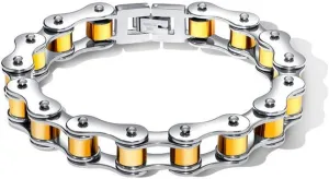 Bike Chain Bracelets for Men Fathers Day Stainless Steel Masculine Bicycle Bike Chain Bangle Wristband