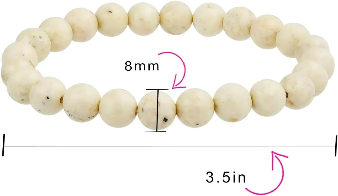 Bling Jewelry Natural Multi Color Semi Precious Gemstone Round Bead 8MM Strand Stackable Stretch Bracelet For Women Men Teen Unisex