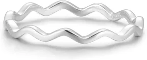 BLOSSOM & HUE Wavy Eternity Ring - [Thin Zig Zag Line] - .925 Sterling Silver - Vintage Stackable Band [Dainty/Delicate Stacking Style] For Women [Hypoallergenic]