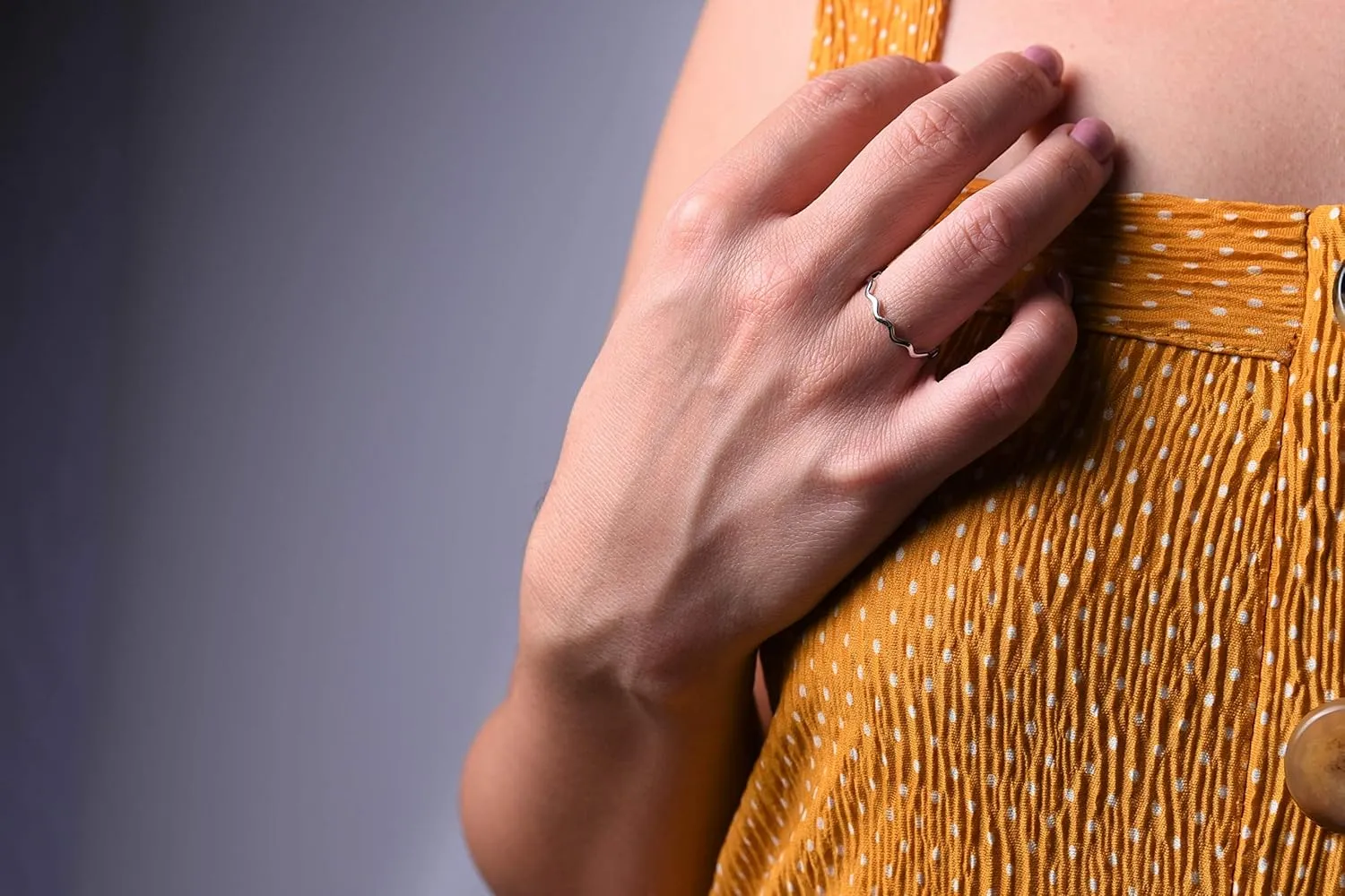 BLOSSOM & HUE Wavy Eternity Ring - [Thin Zig Zag Line] - .925 Sterling Silver - Vintage Stackable Band [Dainty/Delicate Stacking Style] For Women [Hypoallergenic]