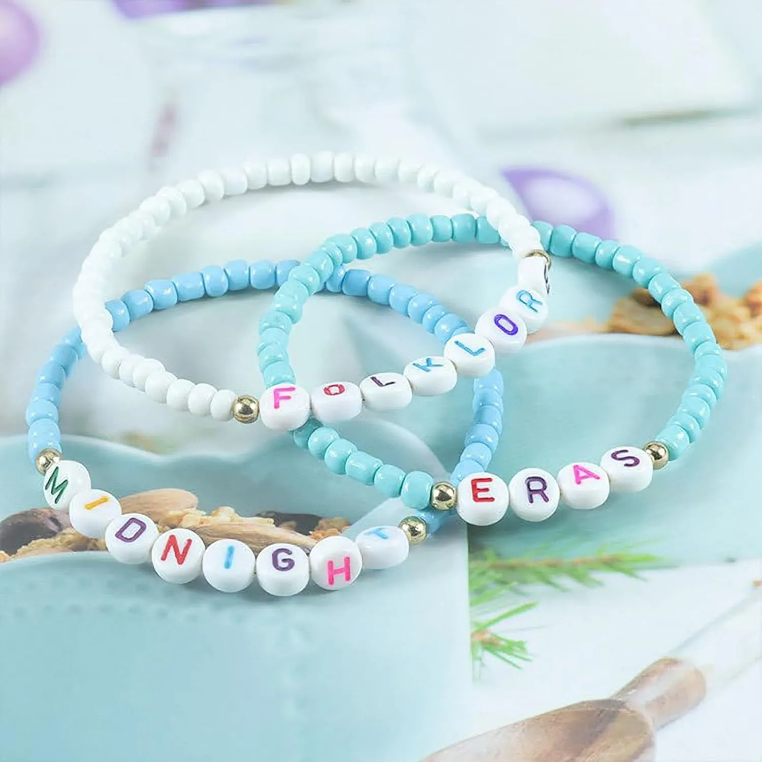 Blue Friendship Bracelets for Women, Blue Friendship Bracelet Beads Bulk, Blue Beads Friendship Bracelets, Adjustable Blue Beaded Bracelet Kit, Celebrating Friendship and Inspiring Courage