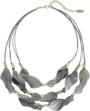 Bocar 3 Strand Statement Acetate Necklace Women Fashion Resin Multi Layered Collar Necklaces