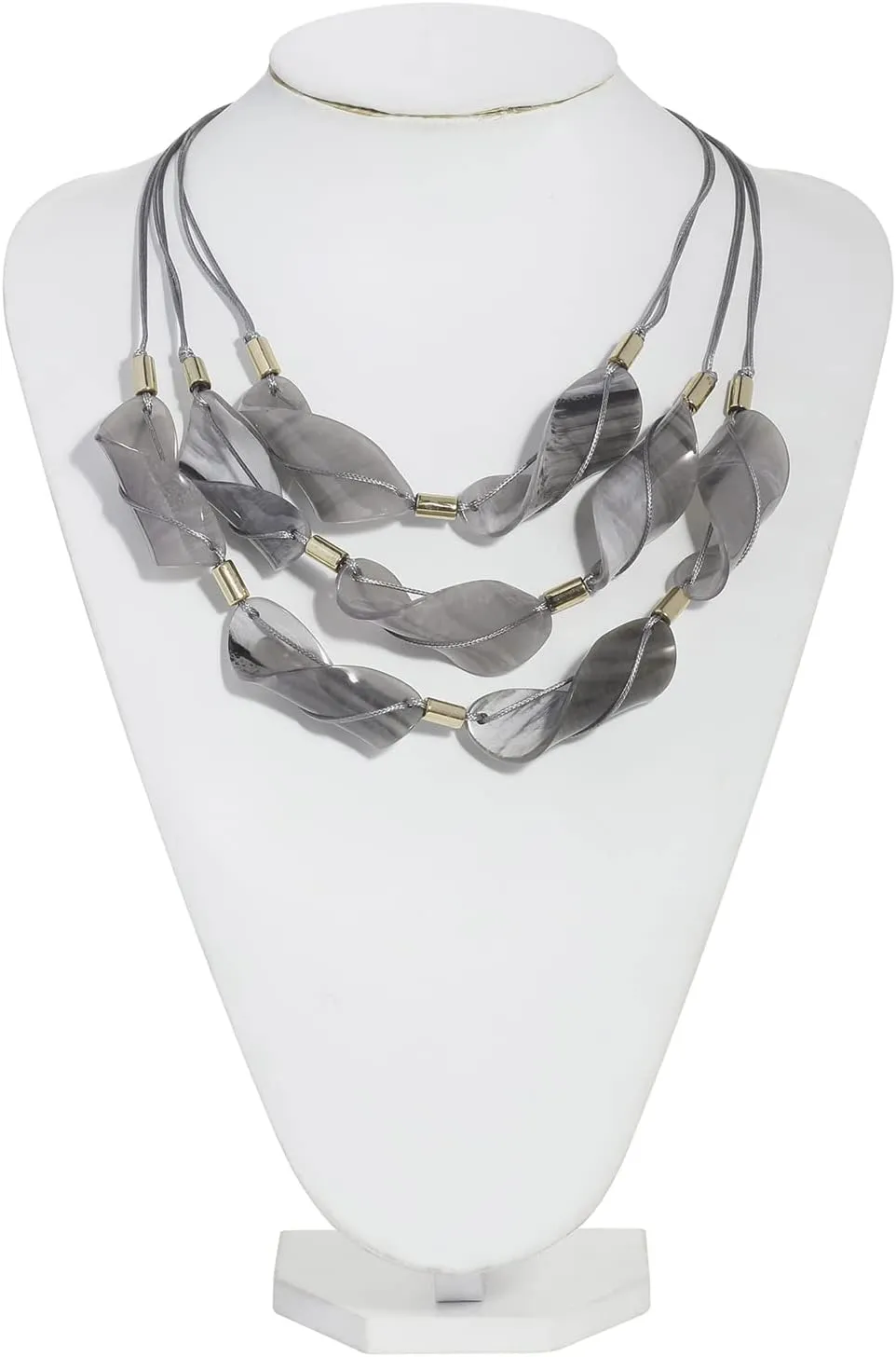 Bocar 3 Strand Statement Acetate Necklace Women Fashion Resin Multi Layered Collar Necklaces