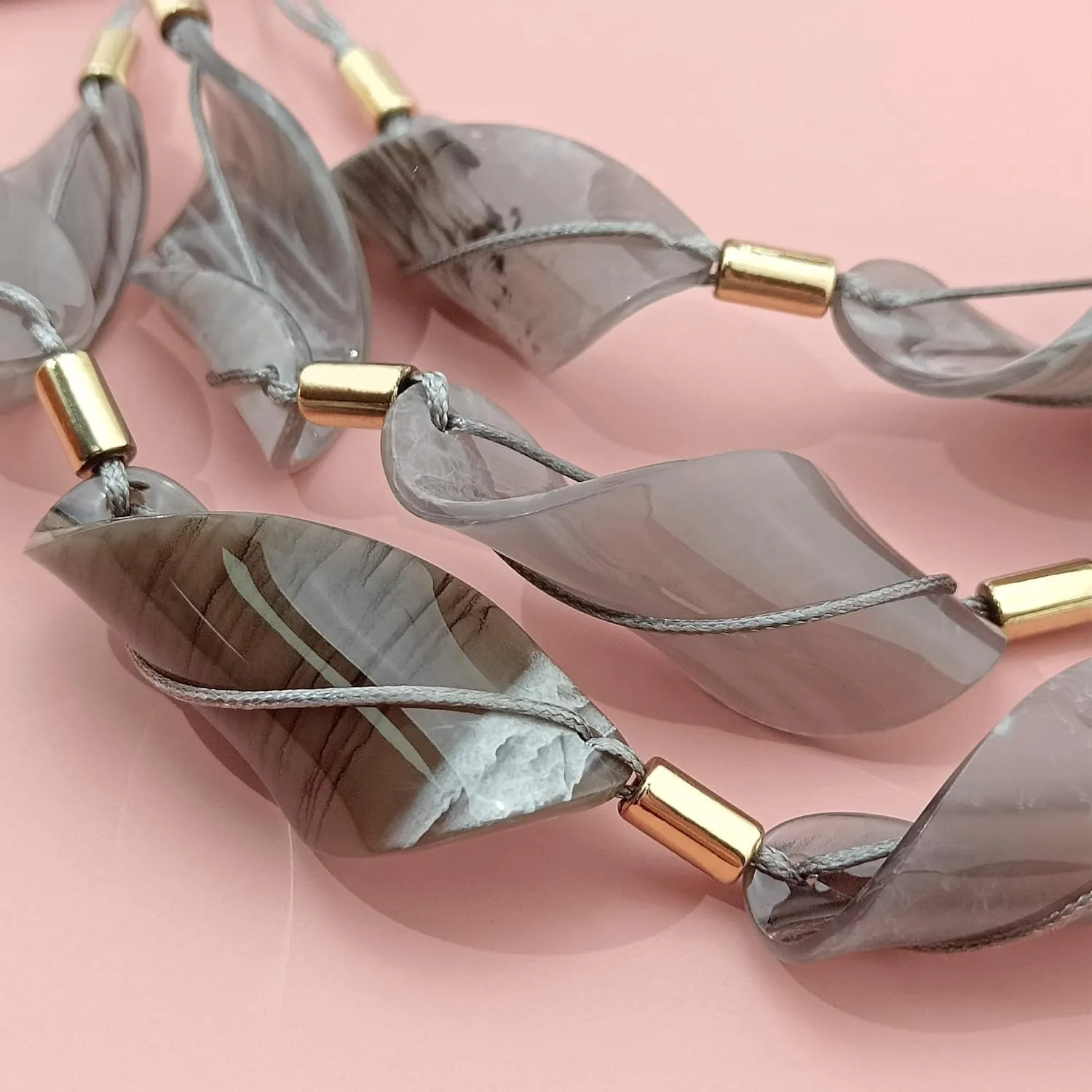 Bocar 3 Strand Statement Acetate Necklace Women Fashion Resin Multi Layered Collar Necklaces