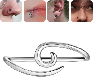 BodyAce 925 Sterling Silver Bridge Piercing Jewelry 16G Niobium Spiral Rings for Lip Eyebrow Helix Cartilage Earrings Wukong Tight Hoop Band Nose Ring