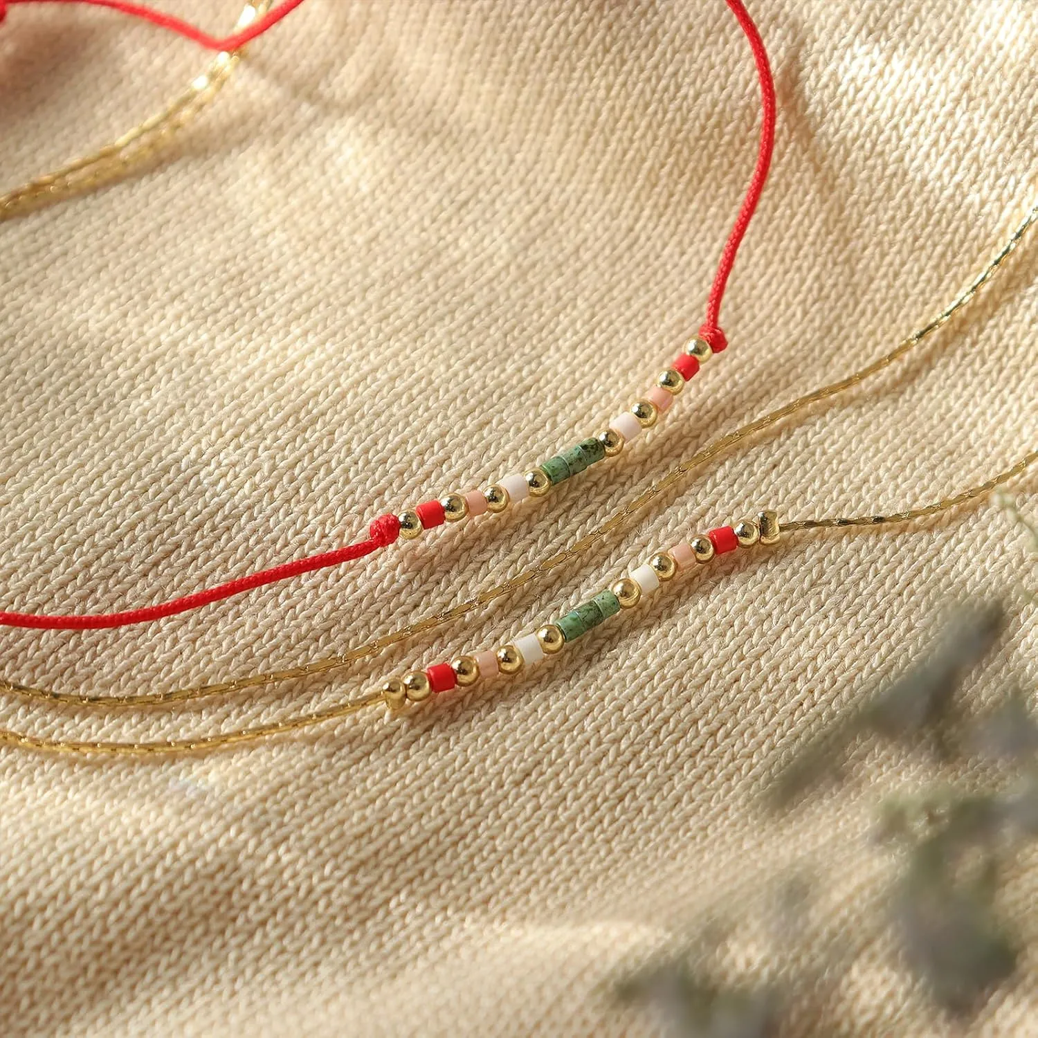 Bohemia Gold Seed Beads Pearl Bracelets for Women, Dainty Handmade Adjustable Boho Colorful Friendship Strand Bracelet Summer Beach Jewelry Gift