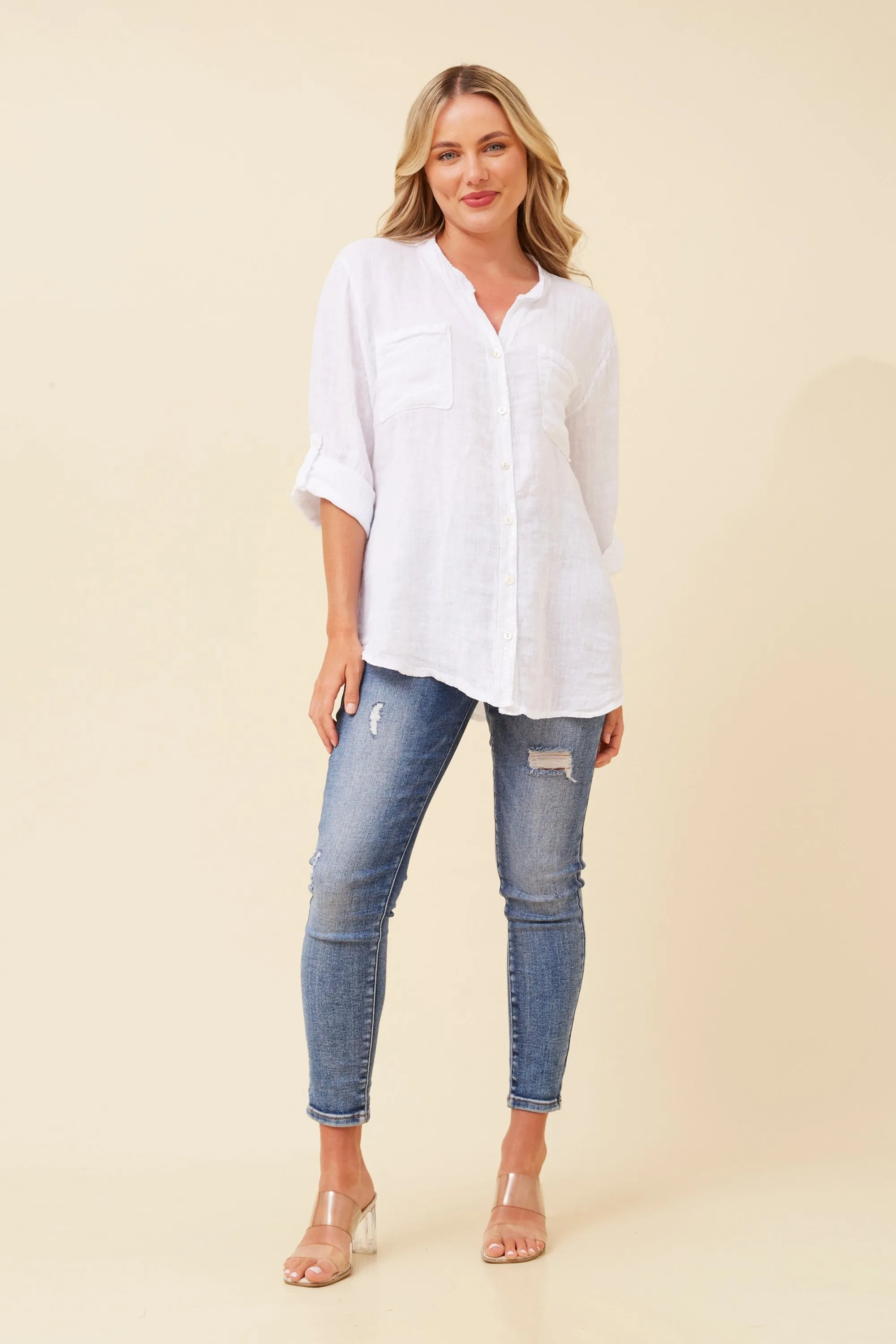 Botegga Sequin Linen Shirt