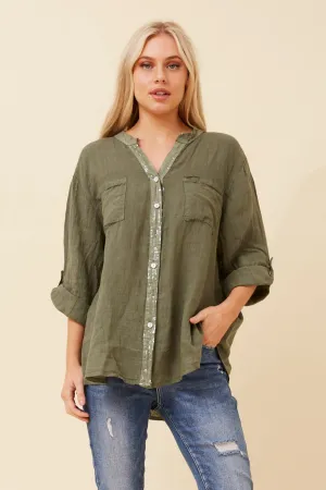 Botegga Sequin Linen Shirt