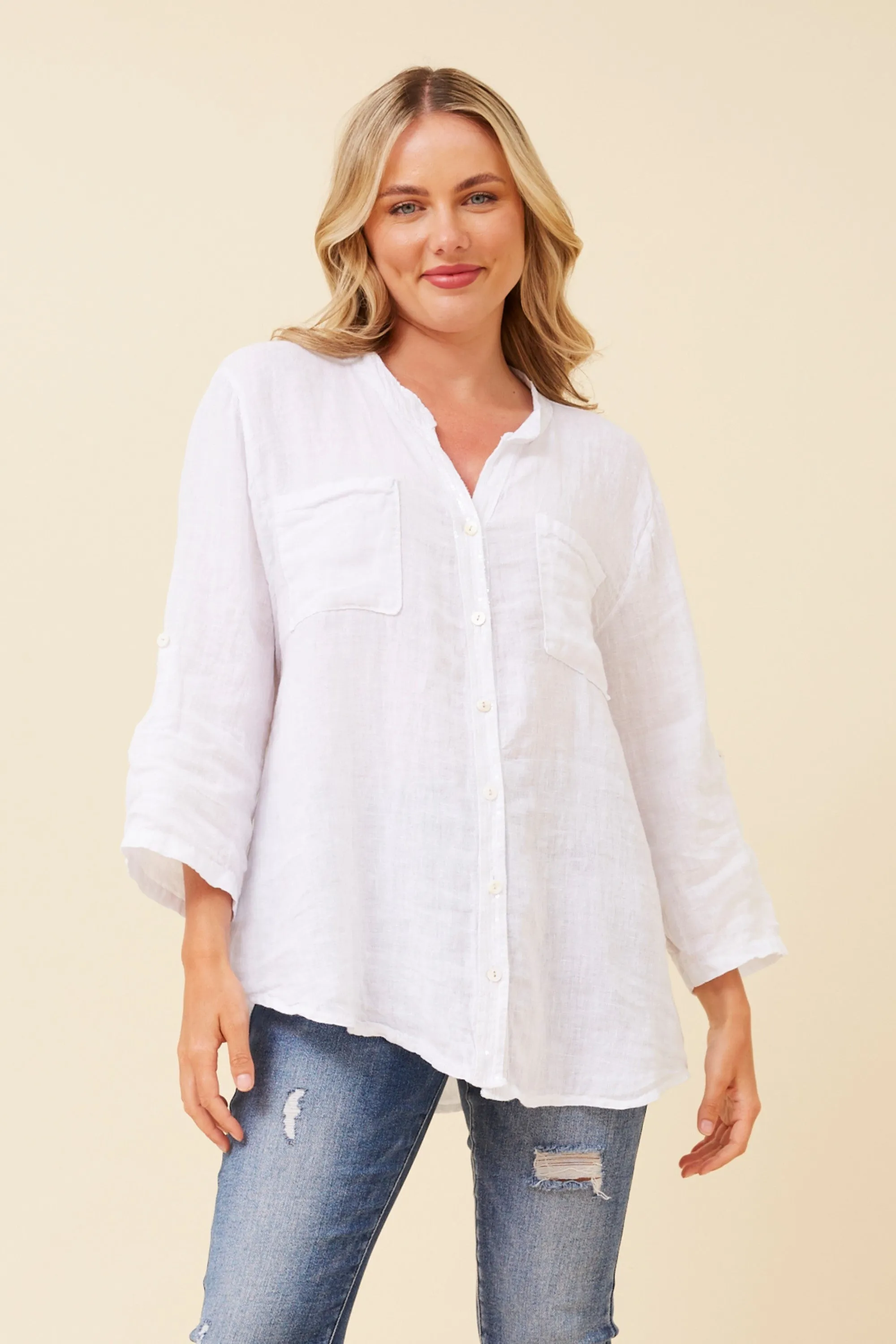 Botegga Sequin Linen Shirt