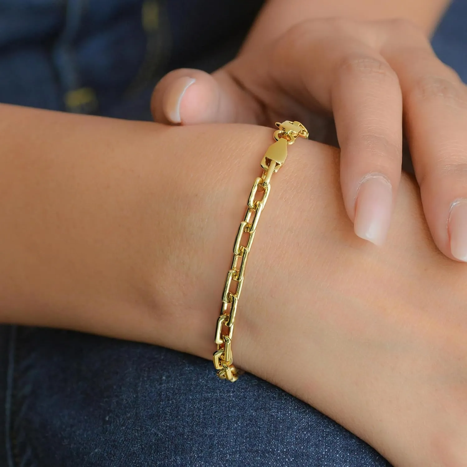 Bracelets 14K Gold Bracelets for Women Unisex Paperclip Gold Chain Bracelet Gold Bracelet Stack Mens Bracelet Available 6.5in - 9in Layering Gifts for Women & Men
