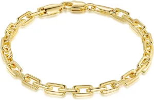 Bracelets 14K Gold Bracelets for Women Unisex Paperclip Gold Chain Bracelet Gold Bracelet Stack Mens Bracelet Available 6.5in - 9in Layering Gifts for Women & Men