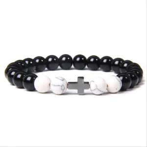 Buddhism Prayer Cross Bracelets Men Natural Healing Energy Polihsed Amethysts Pulsera Women Black Onyx Bangle 19cm Vermeil Buddhism Prayer Cross Bracelets Men Natural Healing Energy Polihsed Amethysts Pulsera Women Black Onyx Bangle 19cm Vermeil