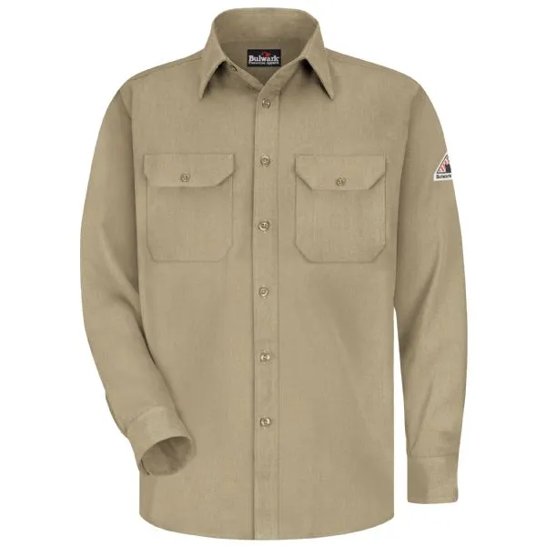 Bulwark Men's Lightweight FR Uniform Shirt - Khaki