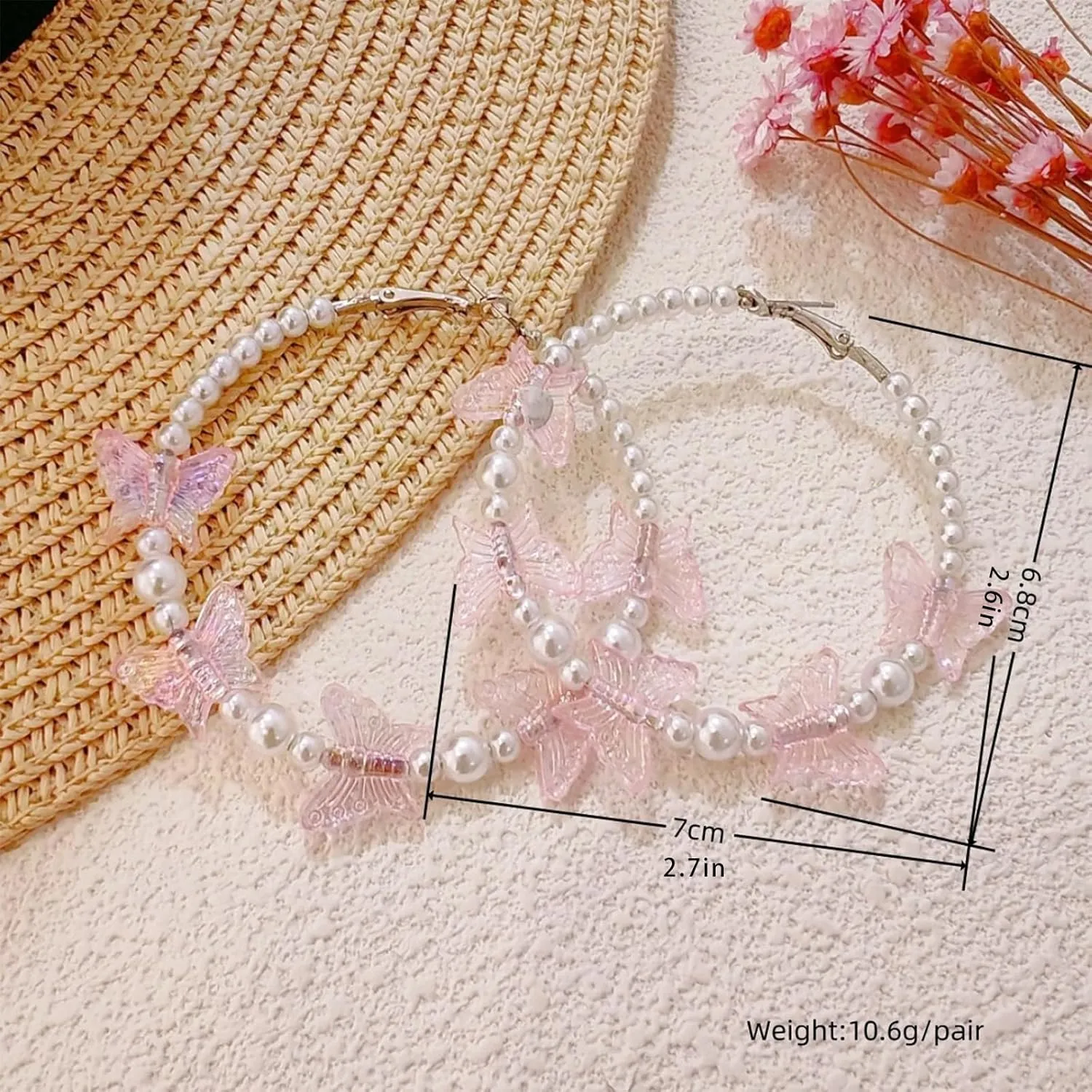 Butterfly Earrings for Women Gold Butterfly Hoop Earrings Large Rhinestone Hoop Earring Butterflys Dress for Women Trendy