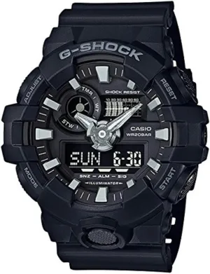 Casio G-shock Ana Digi All Black Men's Watch, 200 Meter Water Resistant with Day and Date GA-700-1B