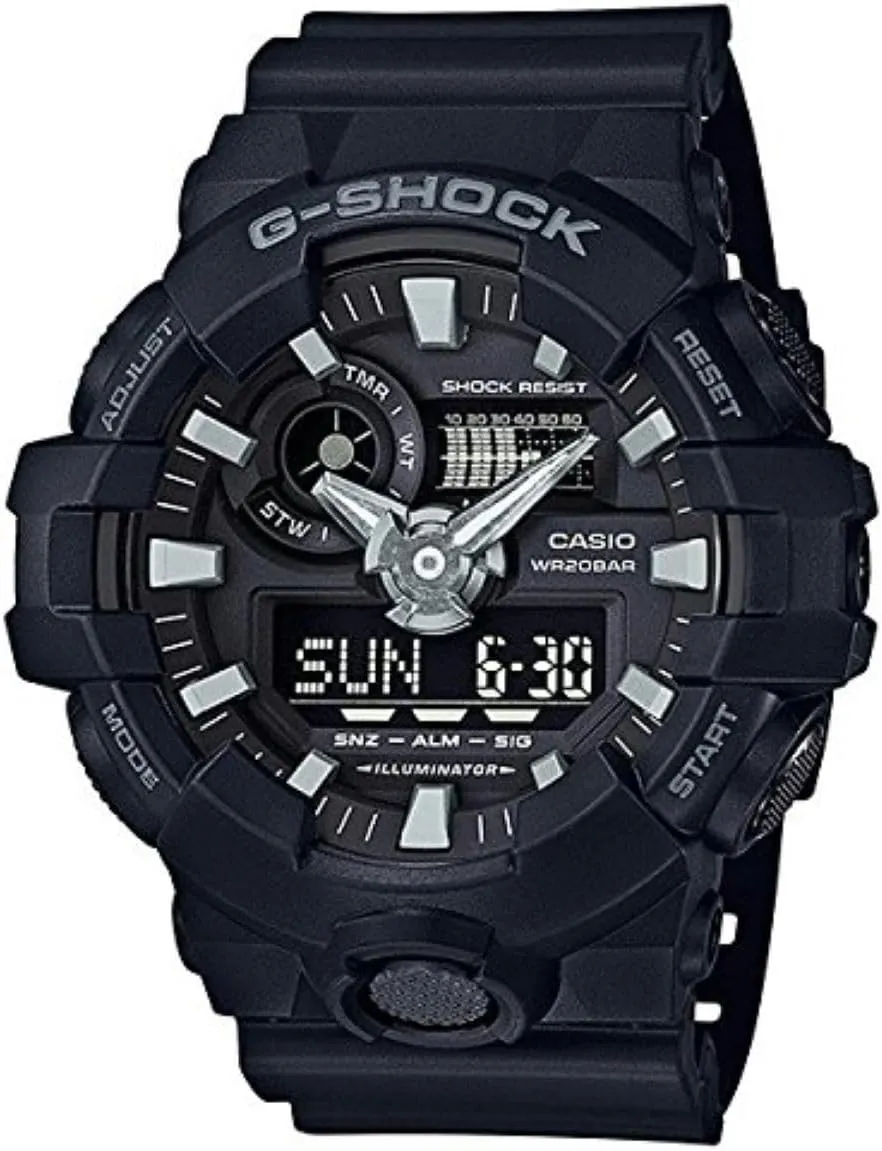Casio G-shock Ana Digi All Black Men's Watch, 200 Meter Water Resistant with Day and Date GA-700-1B