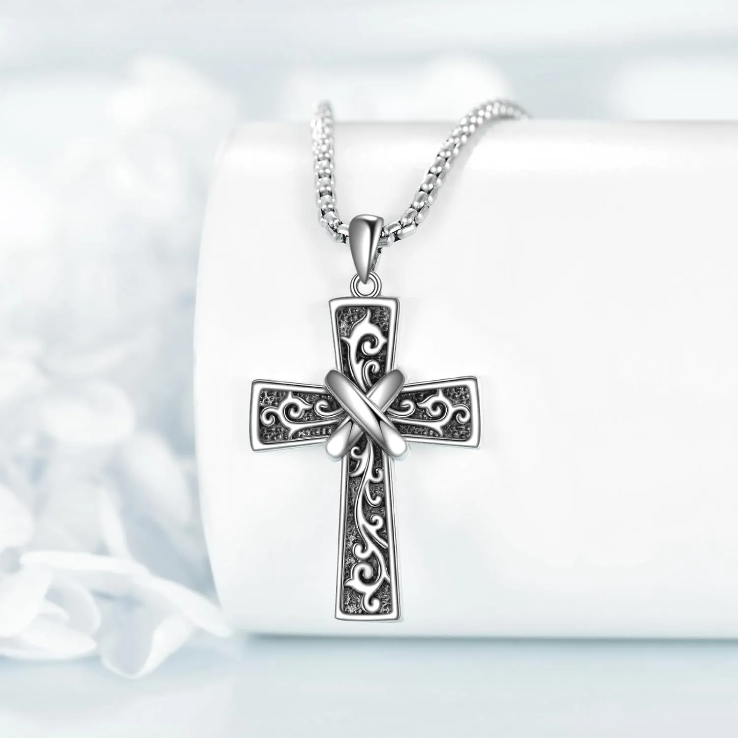 Celtic Cross Necklace for Men Women 925 Sterling Silver Cross Jewelry for Men Boys