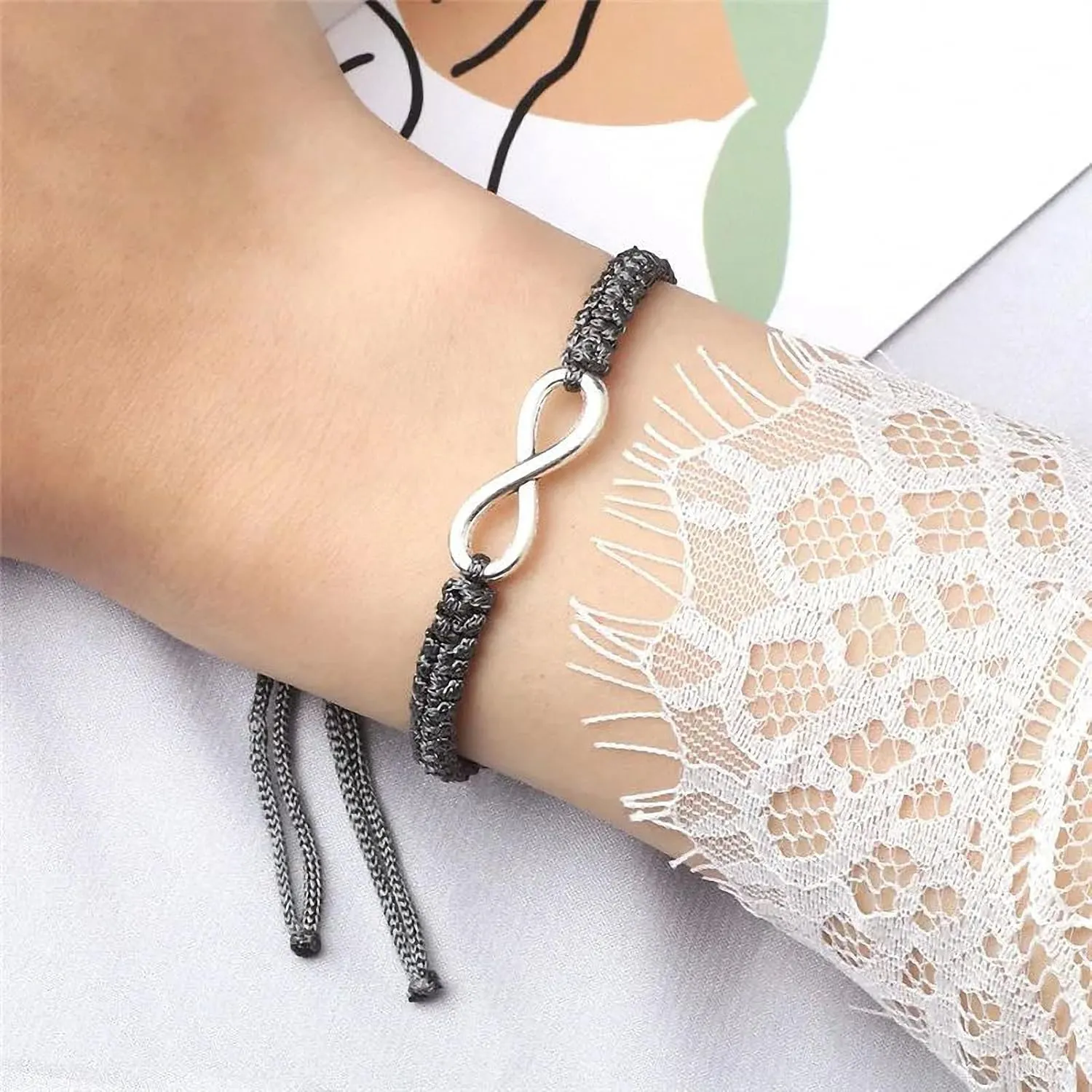 Charm Couple Bracelet Handmade Braided Rope Infinity Friendship Adjustable Bracelets Bangles for Women Men Jewelry Gifts