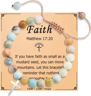 Christian Gifts for Women Religious Baptism Jesus Bracelets for Mom, Daughter, Sister, Grandma, Granddaughter, Friend