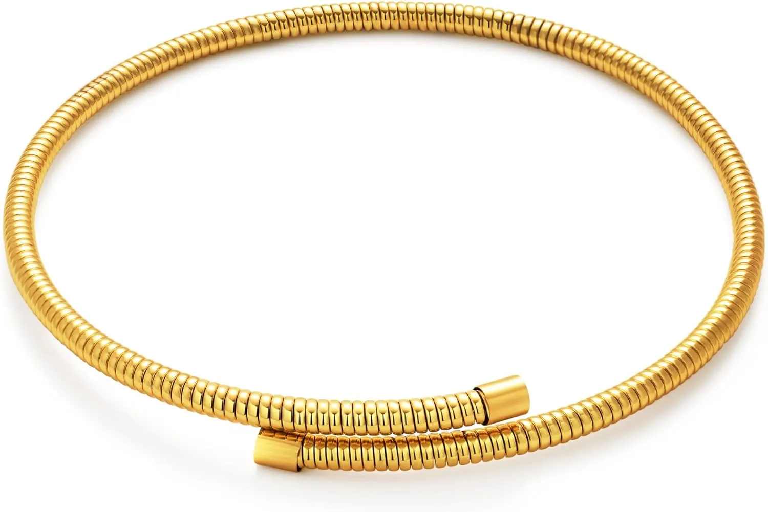 Chunky Gold Open Choker Collar Necklace for Women Stainless Steel Snake Chain Exaggerated Necklace
