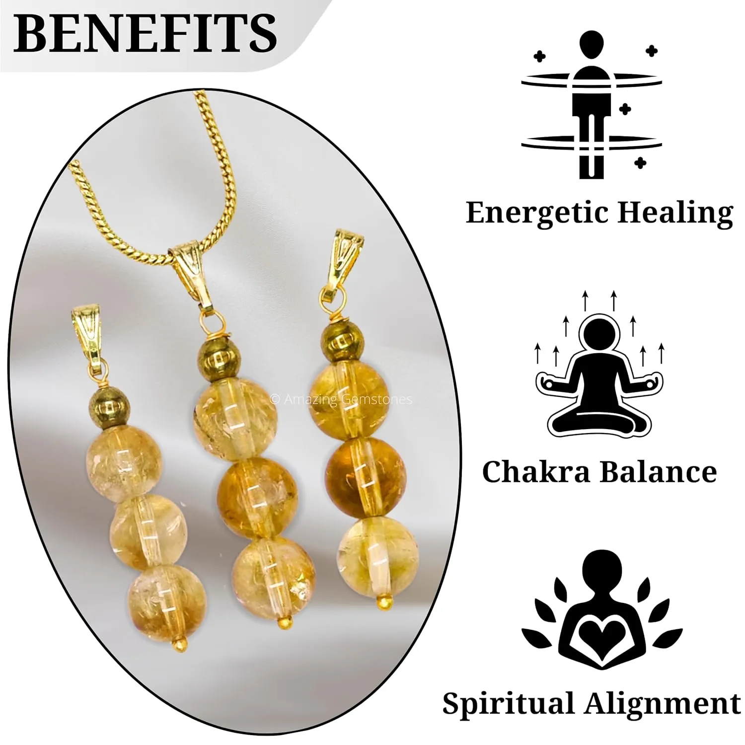 Citrine Necklace for Women, Handmade Healing Crystal Necklace with Citrine Bead - Yellow Necklace Pendant Jewelry for Women - Dainty Birthday Gifts for Women