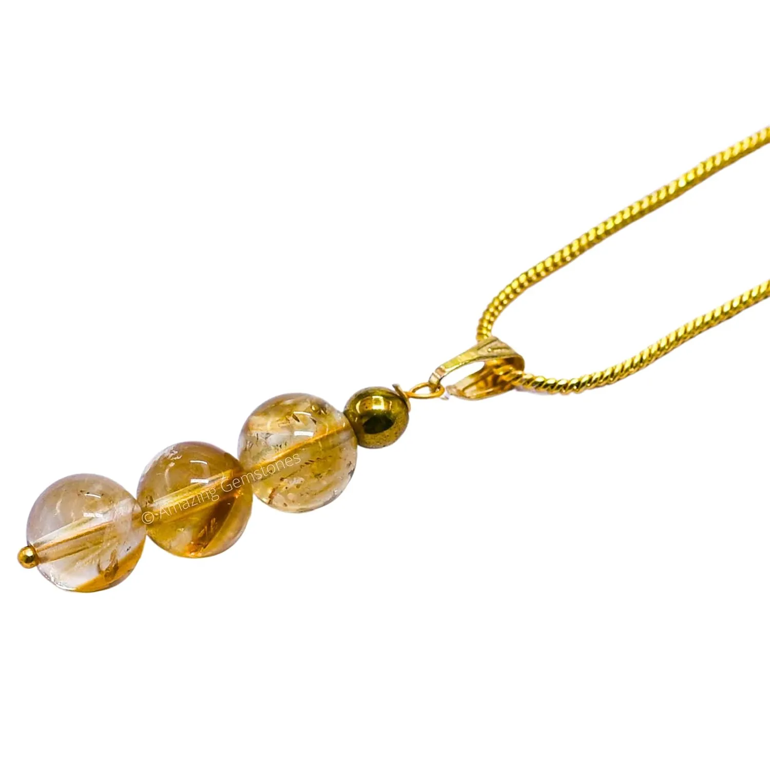 Citrine Necklace for Women, Handmade Healing Crystal Necklace with Citrine Bead - Yellow Necklace Pendant Jewelry for Women - Dainty Birthday Gifts for Women