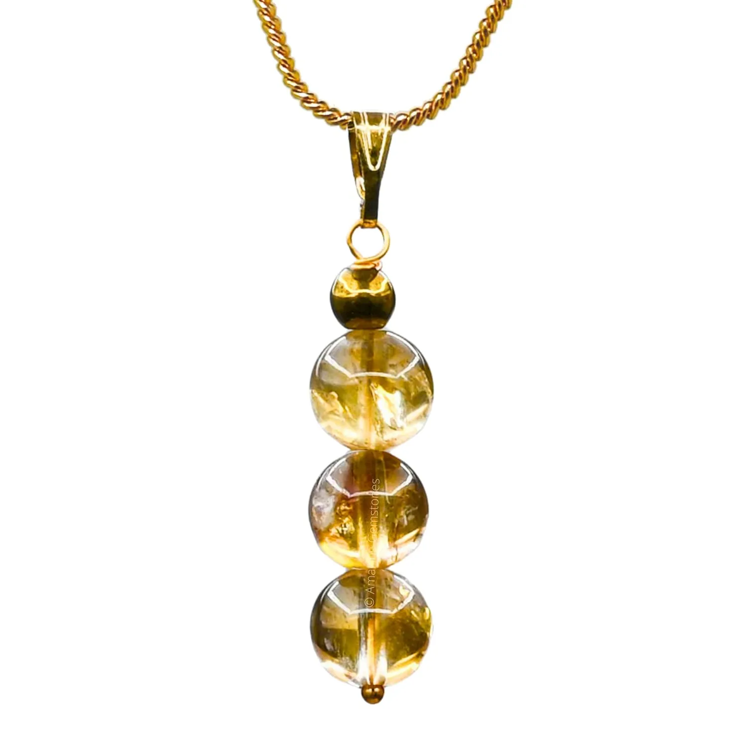 Citrine Necklace for Women, Handmade Healing Crystal Necklace with Citrine Bead - Yellow Necklace Pendant Jewelry for Women - Dainty Birthday Gifts for Women