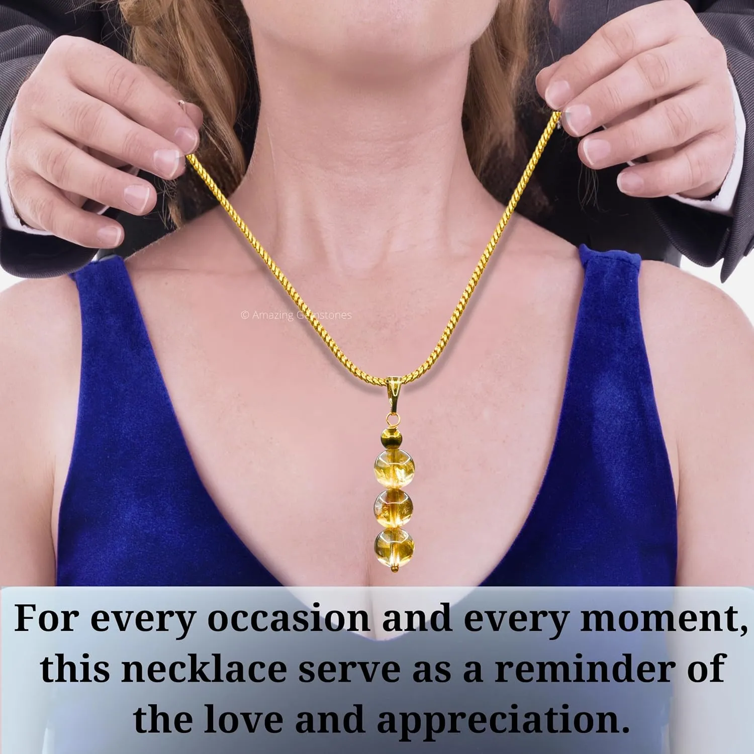 Citrine Necklace for Women, Handmade Healing Crystal Necklace with Citrine Bead - Yellow Necklace Pendant Jewelry for Women - Dainty Birthday Gifts for Women