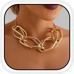 CLOACE Chunky Choker Necklace Gold Thick Necklaces Punk Cuban Chain Jewelry for Women