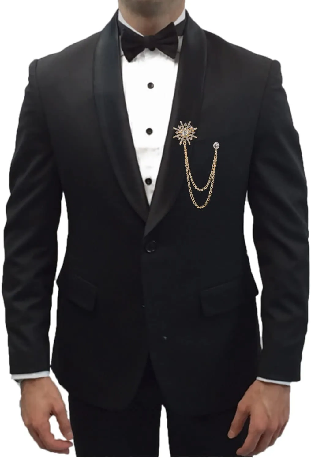Collar Chain Pin for Men and Women - Hanging Tassel Brooch Lapel Pin for Business Suits - Bar Pin With Long Chain - Gifts