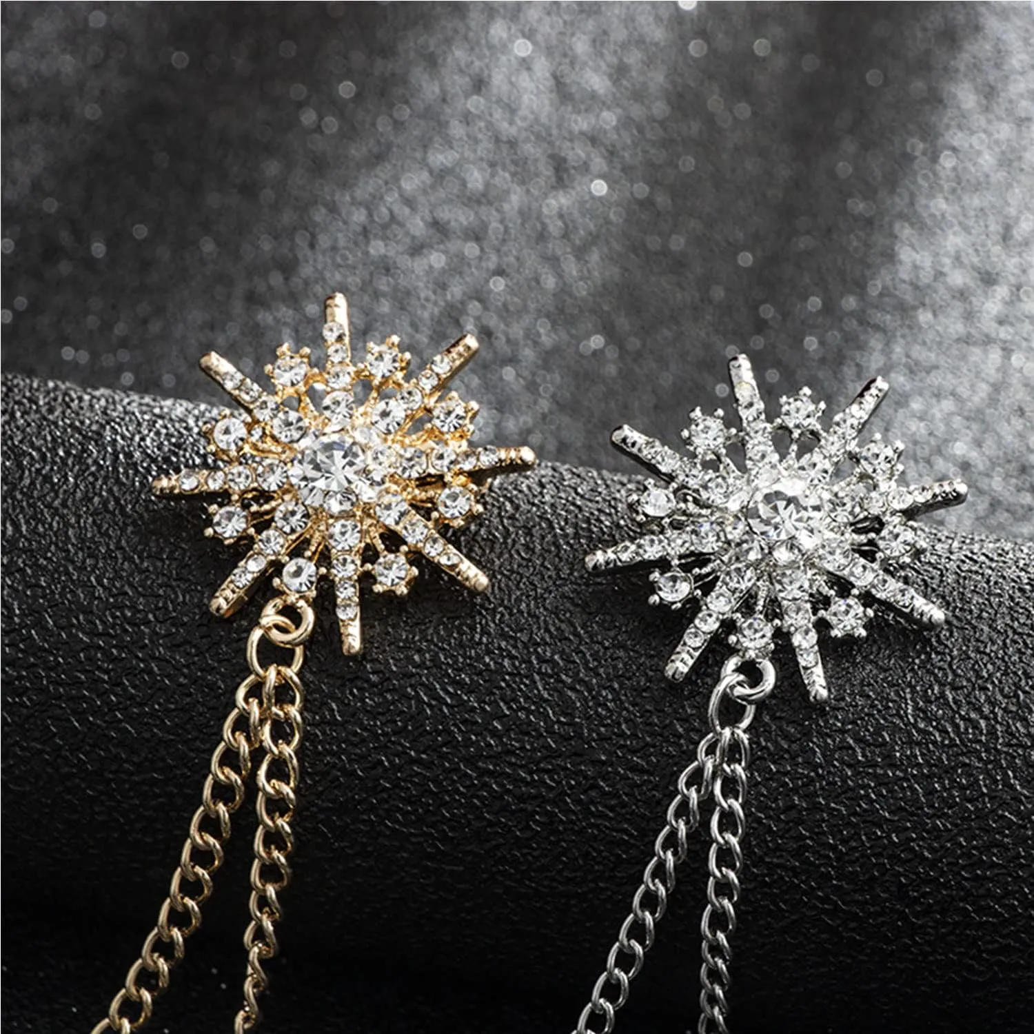 Collar Chain Pin for Men and Women - Hanging Tassel Brooch Lapel Pin for Business Suits - Bar Pin With Long Chain - Gifts