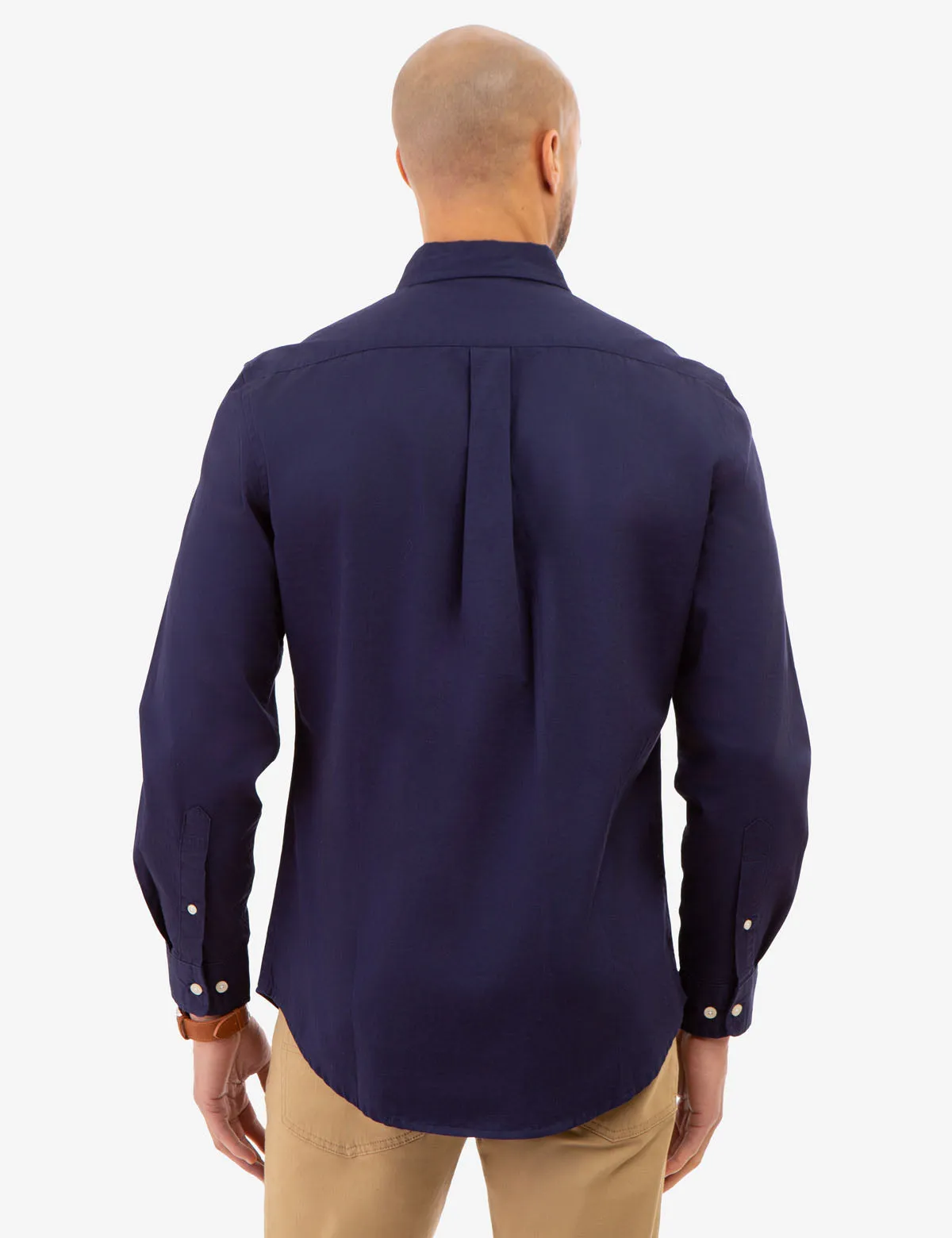 COLORBLOCK PEACHED TWILL LONG SLEEVE SHIRT