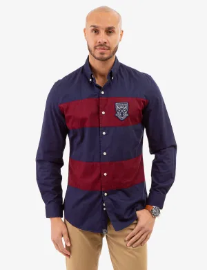 COLORBLOCK PEACHED TWILL LONG SLEEVE SHIRT