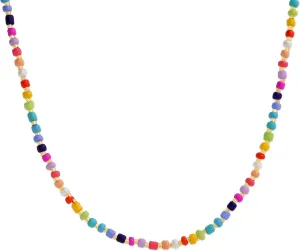 Colorful Beaded Choker Necklaces for Women, Boho Adjustable Handmade Rainbow Beads Layered Necklace Everyday Fashion Jewelry Gift.