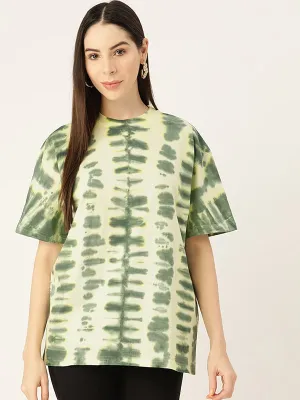 Cotton Tie Dye Yellow Oversize T-shirts