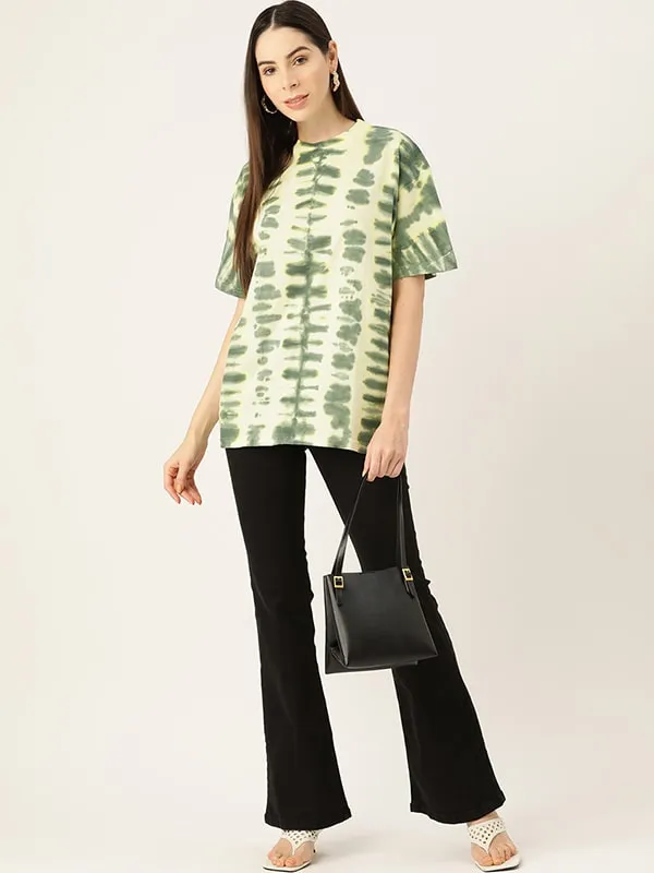 Cotton Tie Dye Yellow Oversize T-shirts