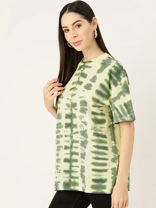 Cotton Tie Dye Yellow Oversize T-shirts