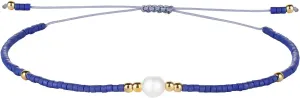 CQUAN CHI Charm Pearl Bracelet Handmade Friendship Seed Bead Bracelets Thin Strings Flat Knot Adjustable Women Bracelets Blue