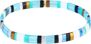 CQUAN CHI Tila Bead Bracelet Women Strand Bracelet Flat Bead Bracelet Handmade Stack Friendship Bracelet 07K